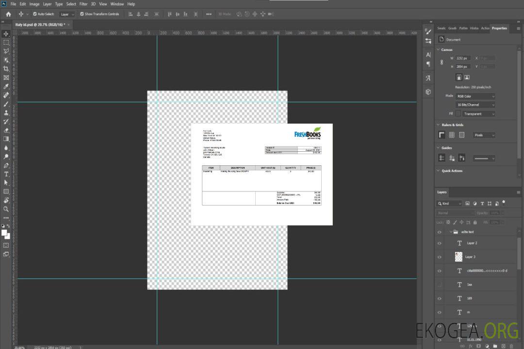 Facture de la société USA FreshBooks template Facture de la société USA FreshBooks template